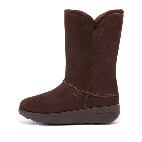 Botas Cuero Fitflop MUKLUK Shearling-Forro Gamuza Mujer Chocolate | MX.X-30768