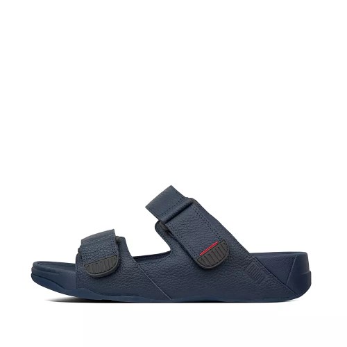 Chanclas Fitflop GOGH MOC Adjustable Cuero Hombre Azul Marino | MX.C-54910