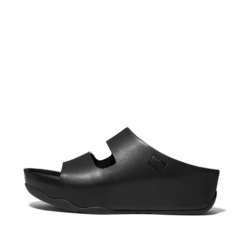 Chanclas Fitflop SHUV Two-Bar Cuero Mujer Negros | MX.Q-07285