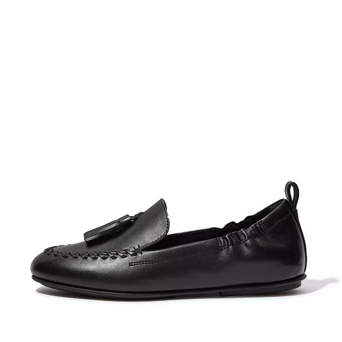 Loafers Fitflop ALLEGRO Tassel Cuero Mujer Negros | MX.N-23679