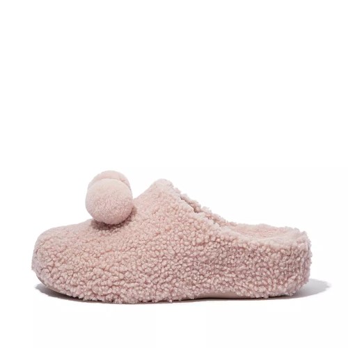 Pantuflas Fitflop SHUV Pom-Pom Shearling Clog Mujer Rosas | MX.J-95476