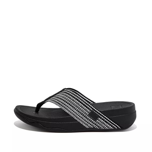 Sandalias Fitflop SURFA Puntera-Post Mujer Negros | MX.U-06128