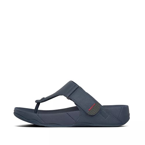 Sandalias Fitflop TRAKK II Cuero Puntera-Post Hombre Azul Marino | MX.D-02769