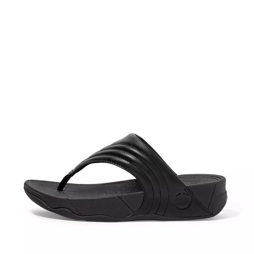 Sandalias Fitflop WALKSTAR Cuero Puntera-Post Mujer Negros | MX.B-84615