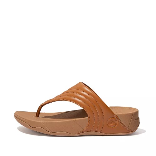 Sandalias Fitflop WALKSTAR Cuero Puntera-Post Mujer Marrom Claro | MX.I-46185