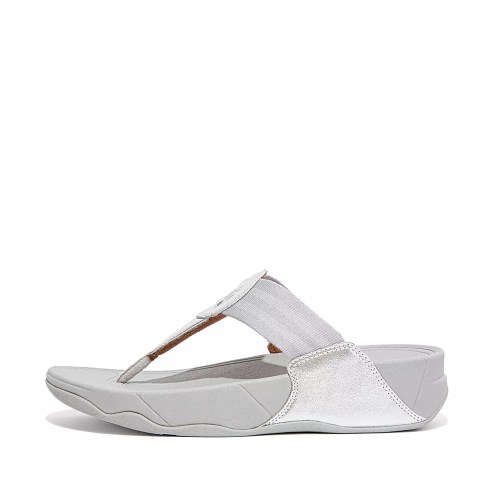 Sandalias Fitflop WALKSTAR Webbing Puntera-Post Mujer Plateados | MX.H-68725