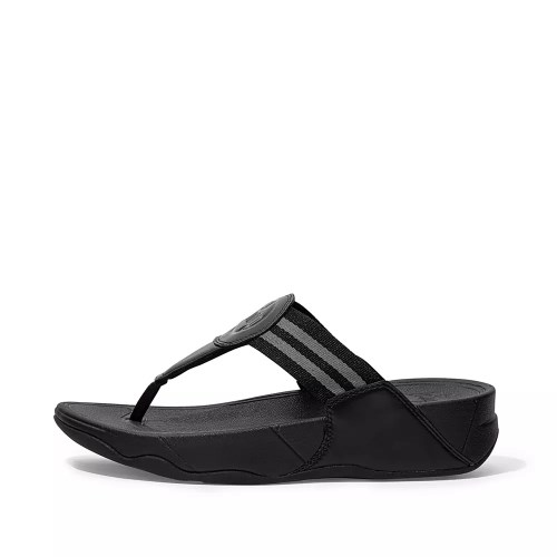 Sandalias Fitflop WALKSTAR Webbing Puntera-Post Mujer Negros | MX.R-48271