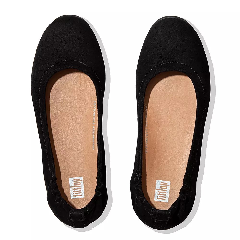 Ballerinas Fitflop ALLEGRO Gamuza Mujer Negros | MX.V-63014