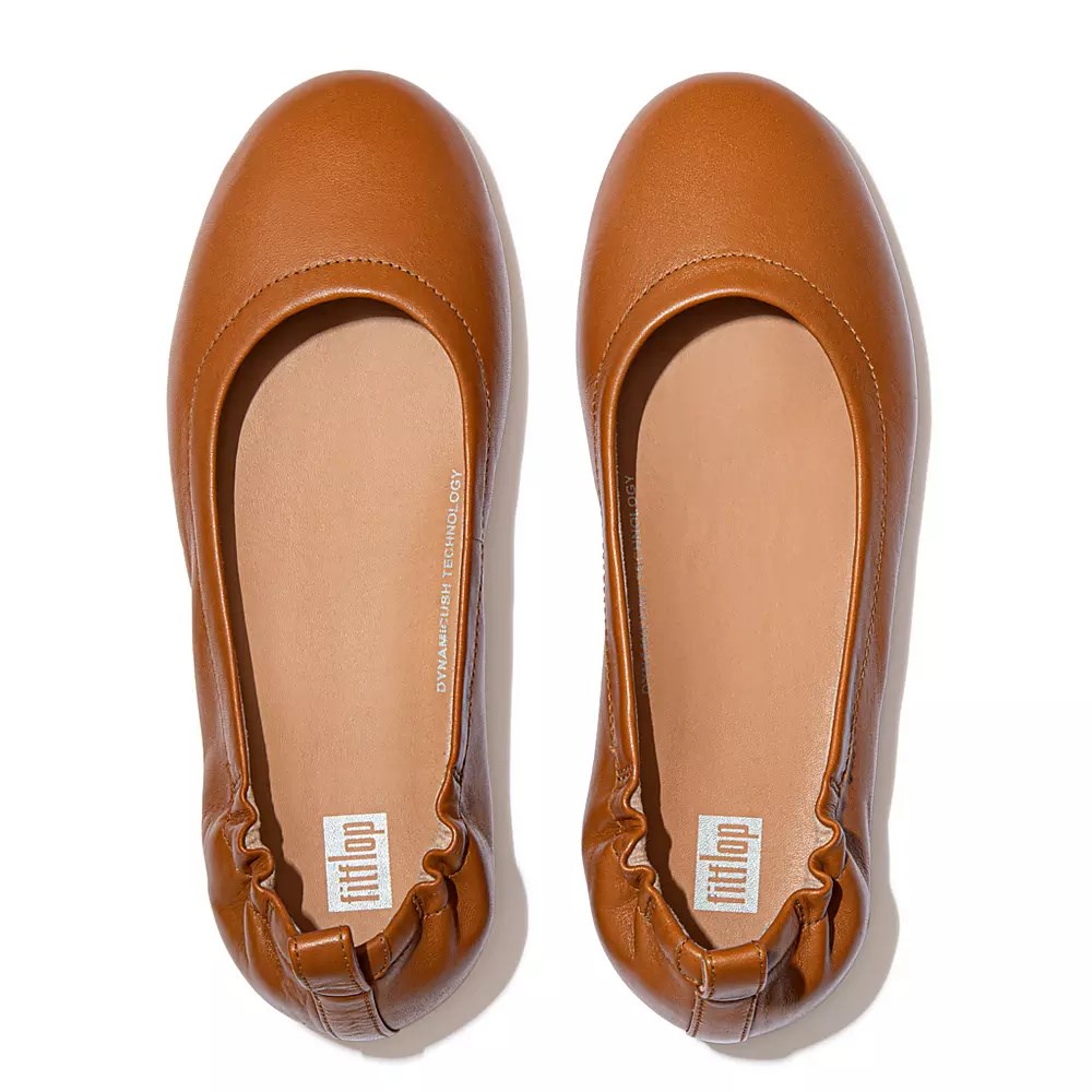 Ballerinas Fitflop ALLEGRO Soft Cuero Mujer Marrom Claro | MX.Q-93420