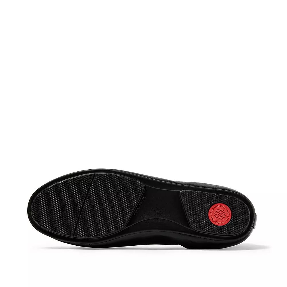 Ballerinas Fitflop ALLEGRO Soft Cuero Mujer Negros | MX.R-34079