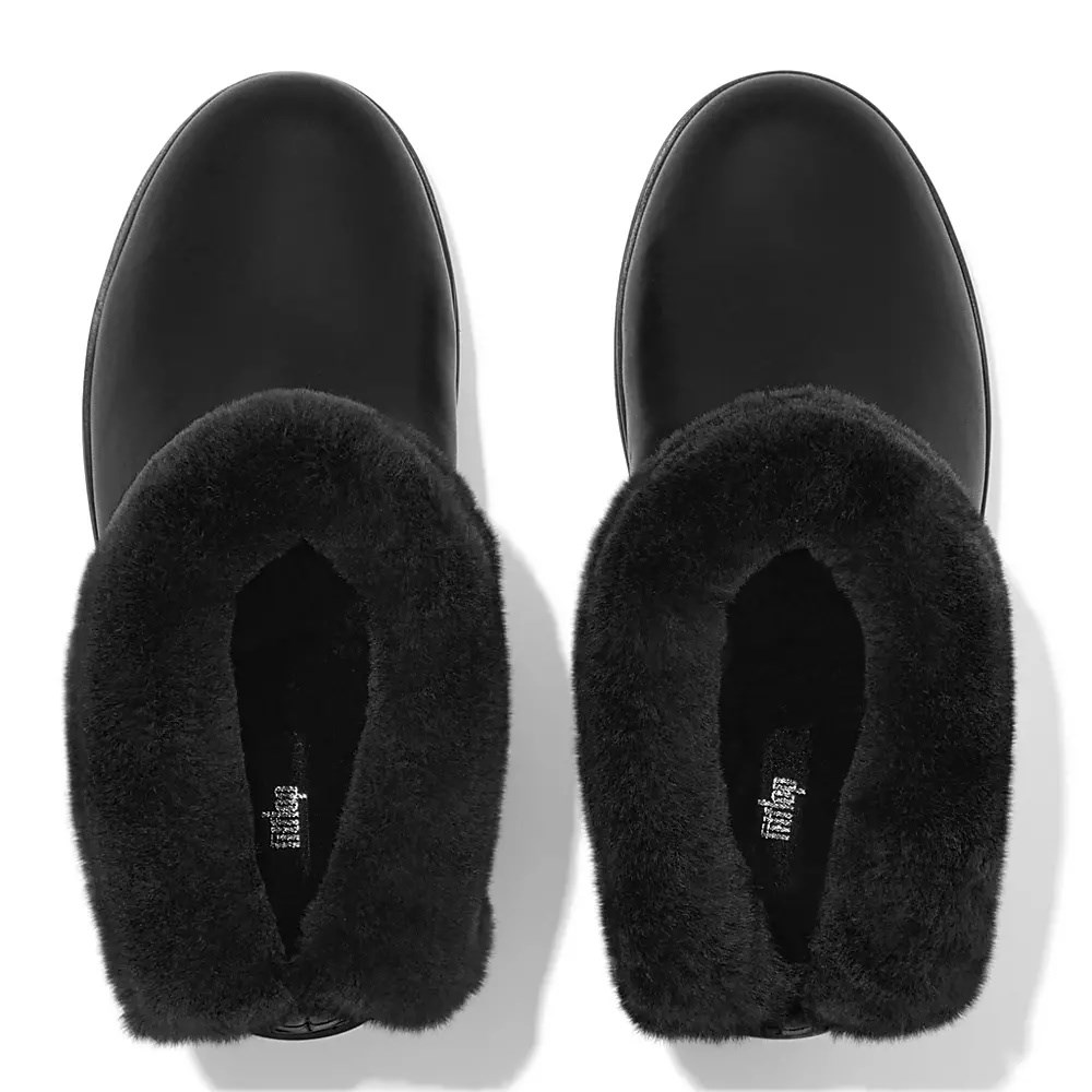 Botines Fitflop MUKLUK SHORTY Impermeables Shearling-Forro Mujer Negros | MX.F-37204