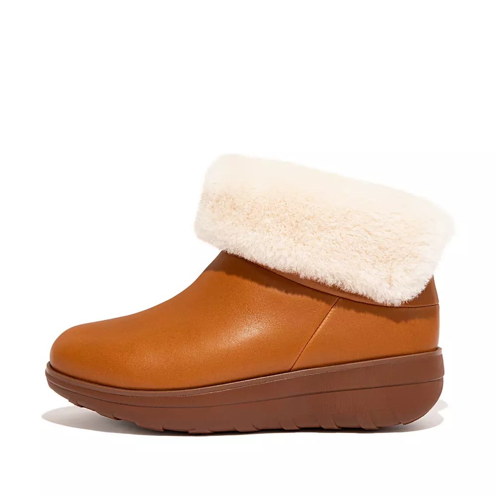 Botines Fitflop MUKLUK SHORTY Impermeables Shearling-Forro Mujer Marrom Claro | MX.L-60812