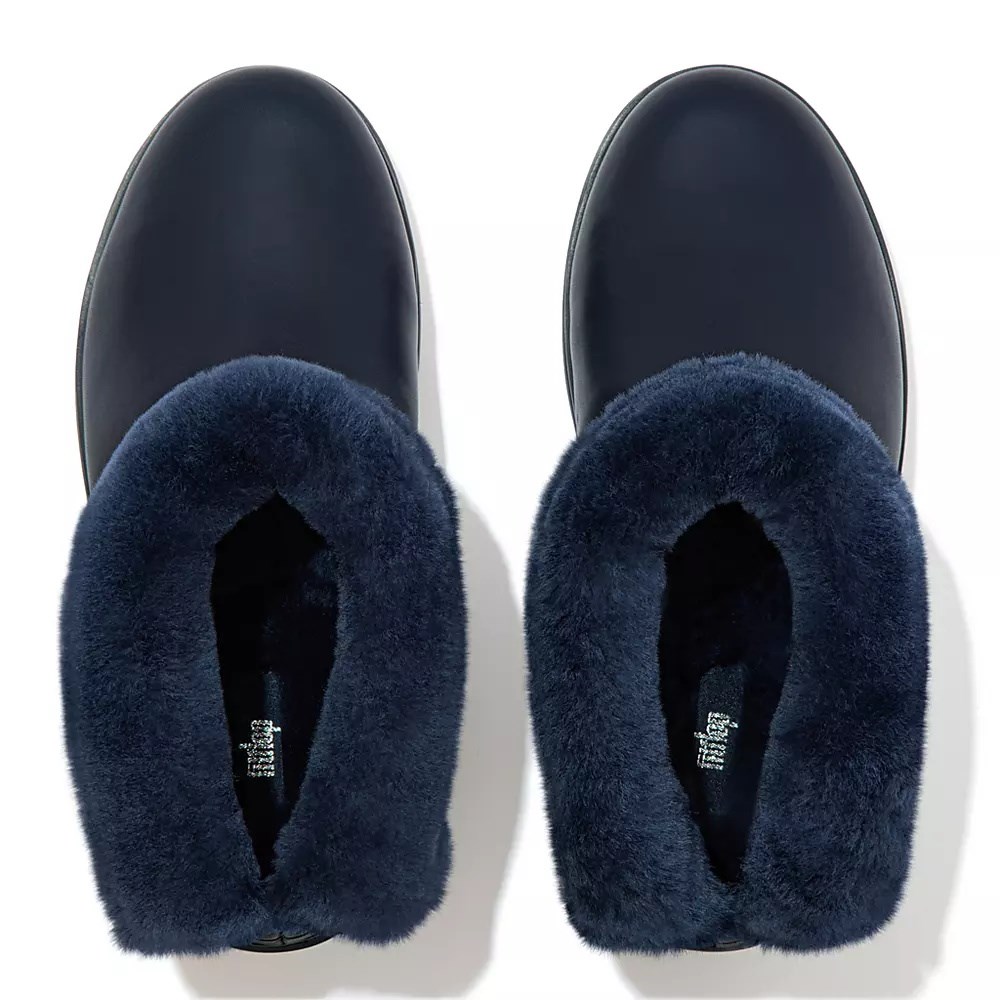 Botines Fitflop MUKLUK SHORTY Impermeables Shearling-Forro Mujer Azul Marino | MX.Z-73056