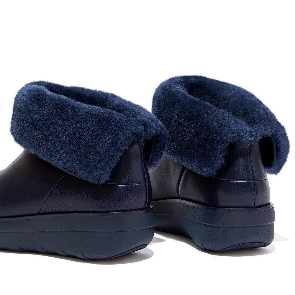 Botines Fitflop MUKLUK SHORTY Impermeables Shearling-Forro Mujer Azul Marino | MX.Z-73056