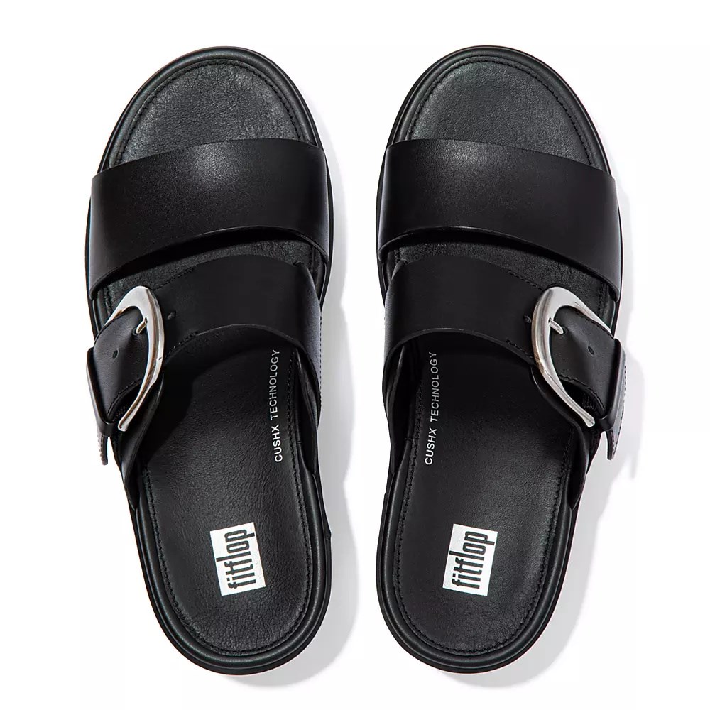 Chanclas De Plataforma Fitflop PILAR Cuero Mujer Negros | MX.W-46870