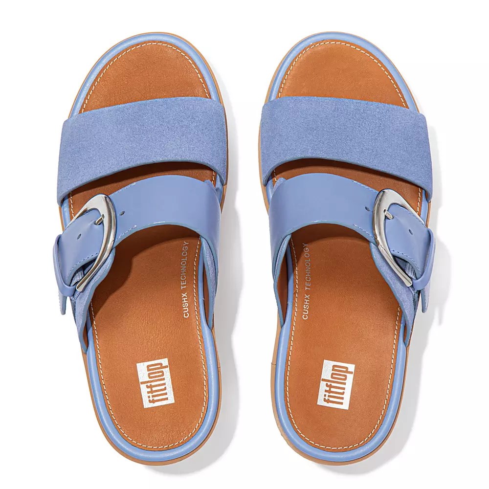 Chanclas De Plataforma Fitflop PILAR Gamuza-Mix Mujer Lavanda | MX.D-09237