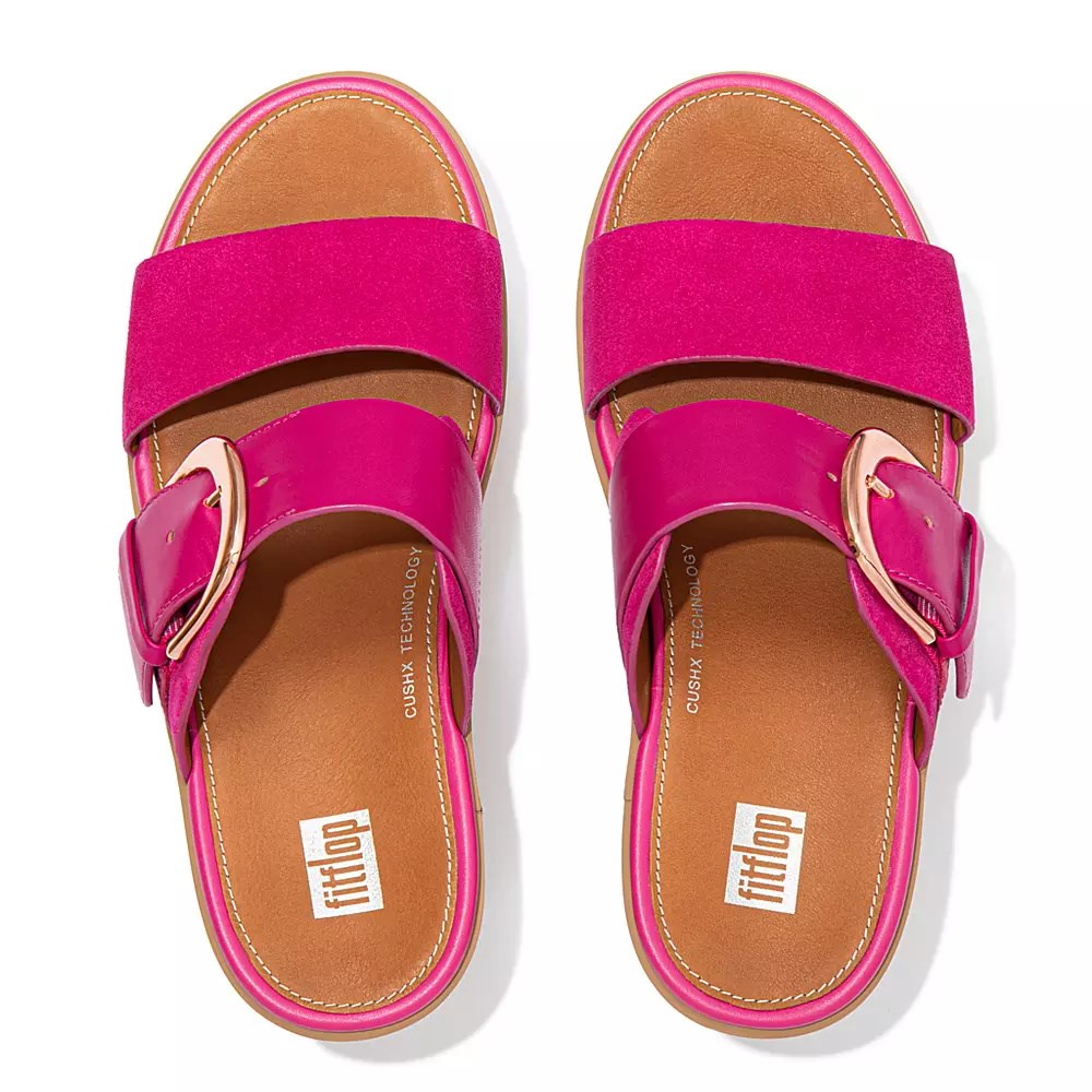 Chanclas De Plataforma Fitflop PILAR Gamuza-Mix Mujer Rosas | MX.L-16754