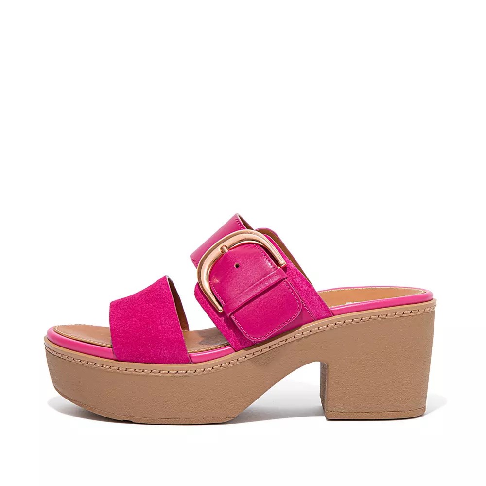 Chanclas De Plataforma Fitflop PILAR Gamuza-Mix Mujer Rosas | MX.L-16754