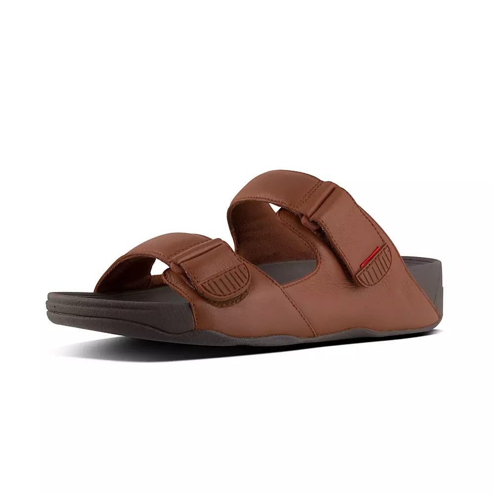 Chanclas Fitflop GOGH MOC Adjustable Cuero Hombre Marrom | MX.V-96078