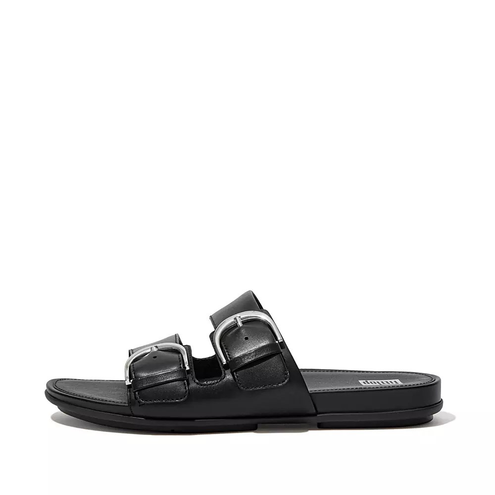 Chanclas Fitflop GRACIE Hebilla Cuero Mujer Negros | MX.T-30941