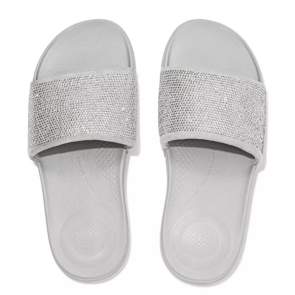 Chanclas Fitflop IQUSHION Agua-Resistant Crystal Mujer Plateados | MX.U-34728