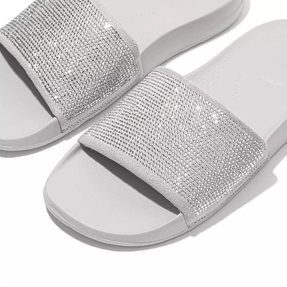 Chanclas Fitflop IQUSHION Agua-Resistant Crystal Mujer Plateados | MX.U-34728