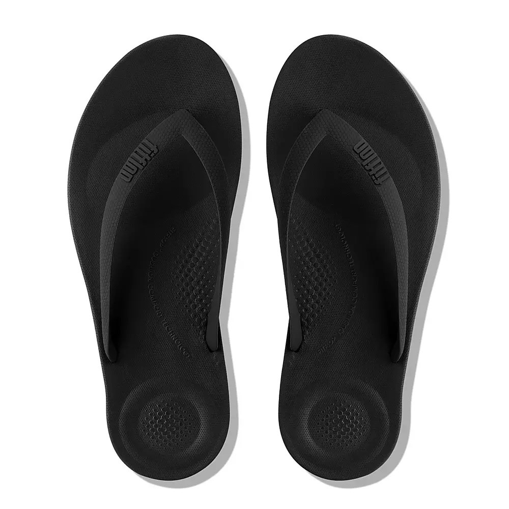 Chanclas Fitflop IQUSHION Ergonomic Hombre Negros | MX.Y-54728