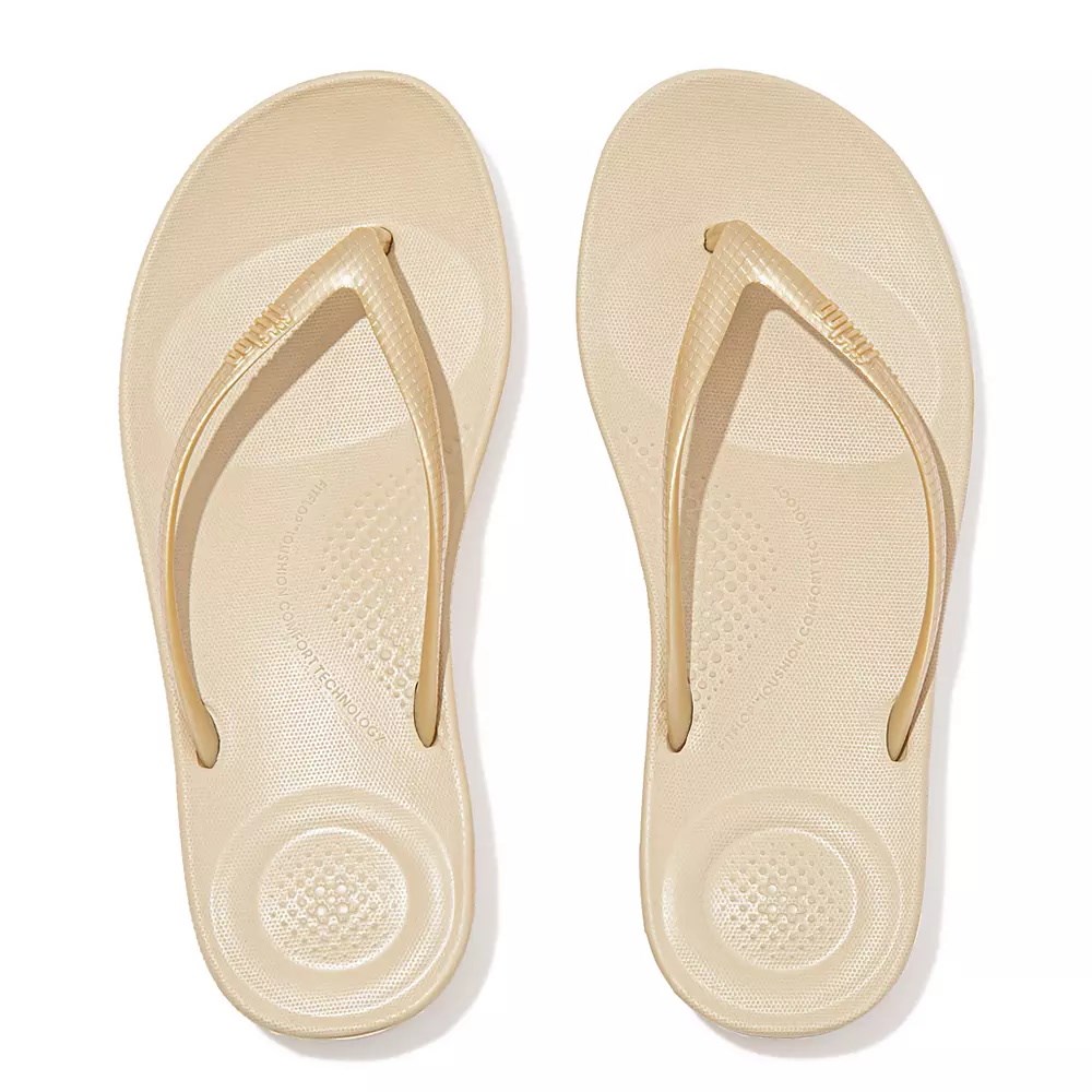 Chanclas Fitflop IQUSHION Ergonomic Mujer Dorados | MX.R-38249