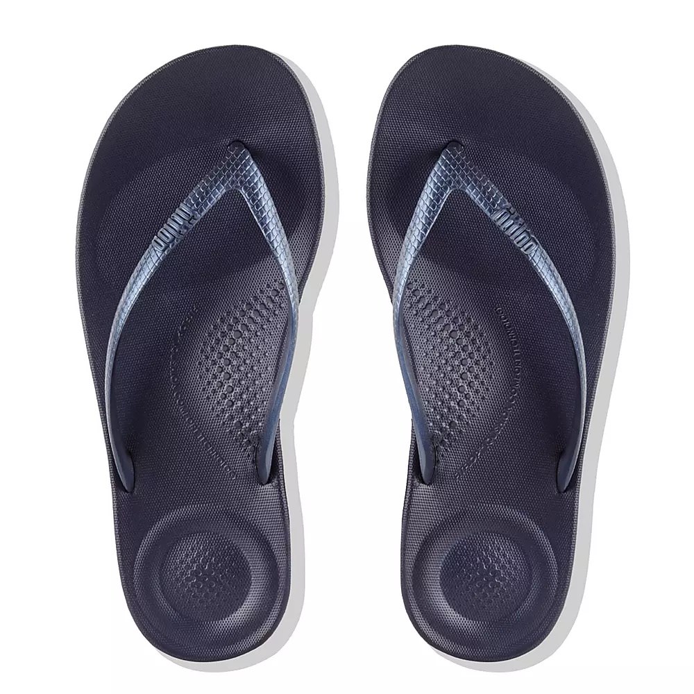 Chanclas Fitflop IQUSHION Ergonomic Mujer Azul Marino | MX.Z-27543