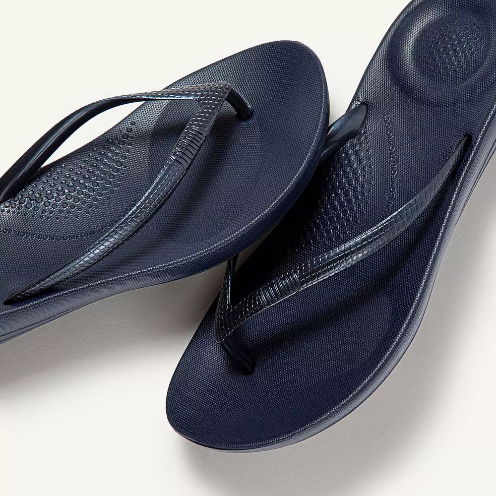 Chanclas Fitflop IQUSHION Ergonomic Mujer Azul Marino | MX.Z-27543