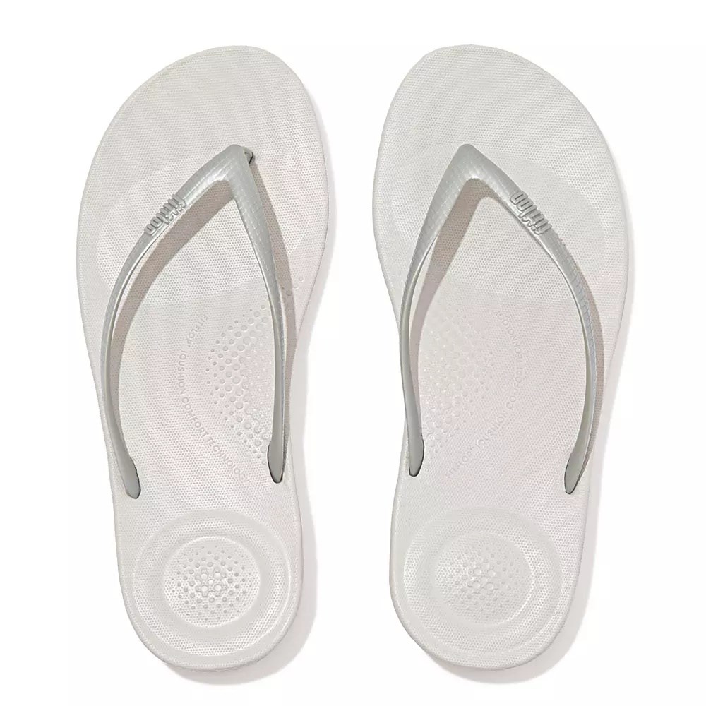 Chanclas Fitflop IQUSHION Ergonomic Mujer Plateados | MX.Z-63840