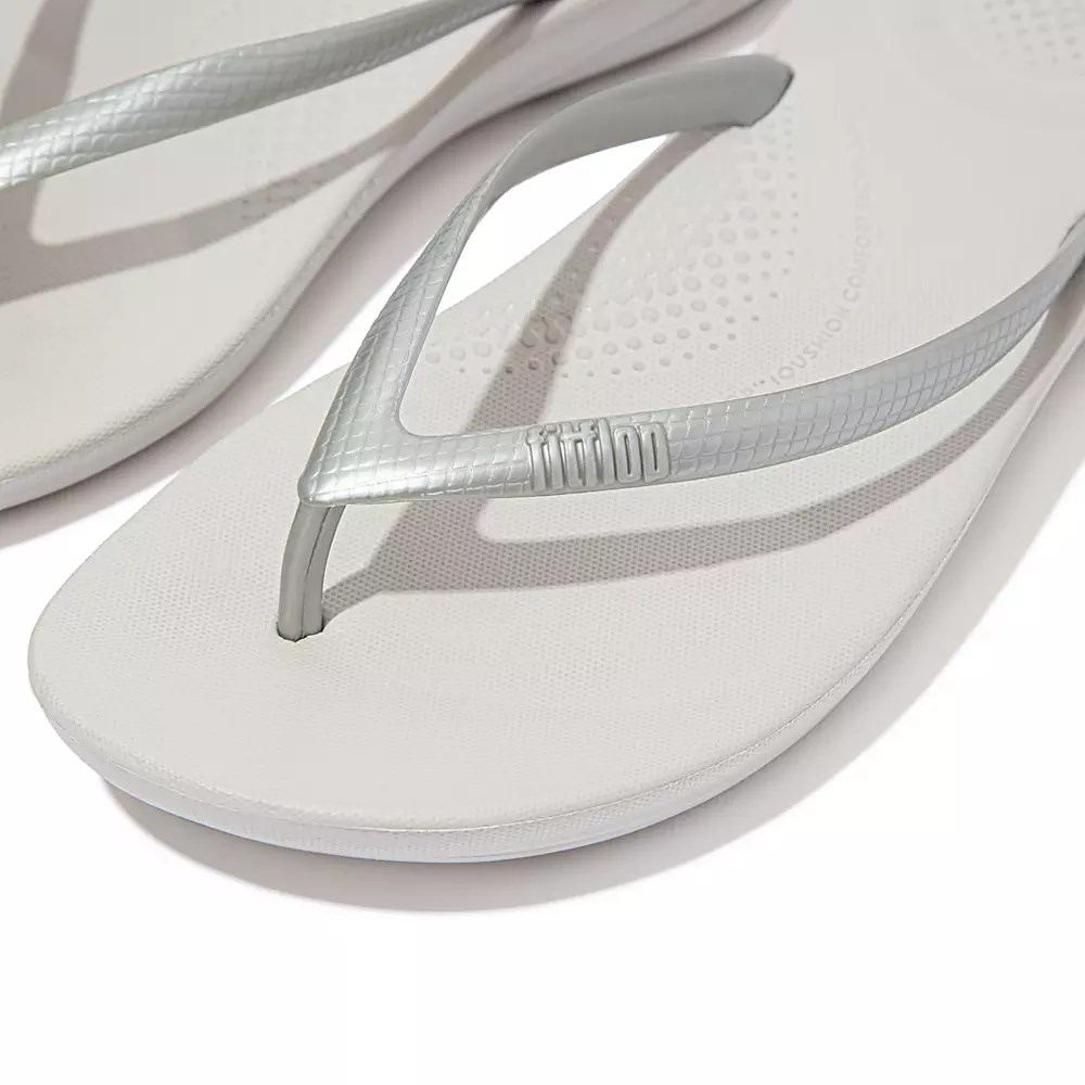 Chanclas Fitflop IQUSHION Ergonomic Mujer Plateados | MX.Z-63840