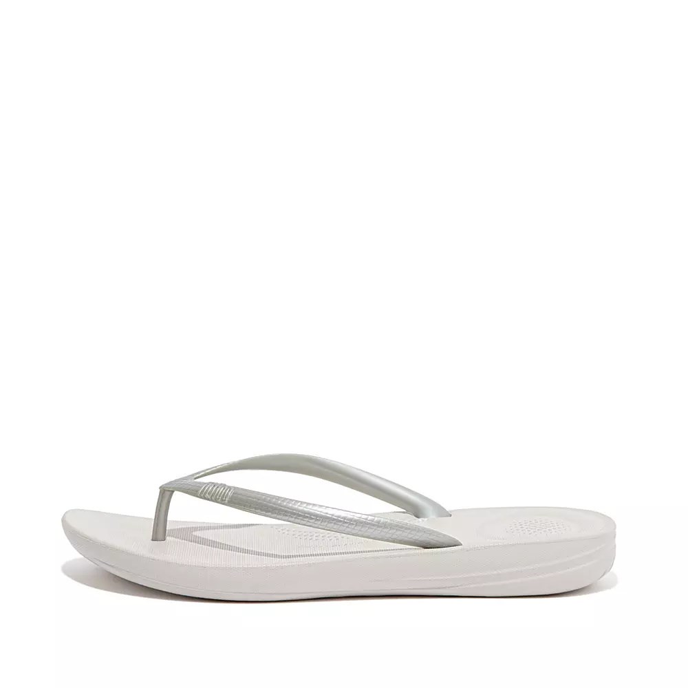 Chanclas Fitflop IQUSHION Ergonomic Mujer Plateados | MX.Z-63840