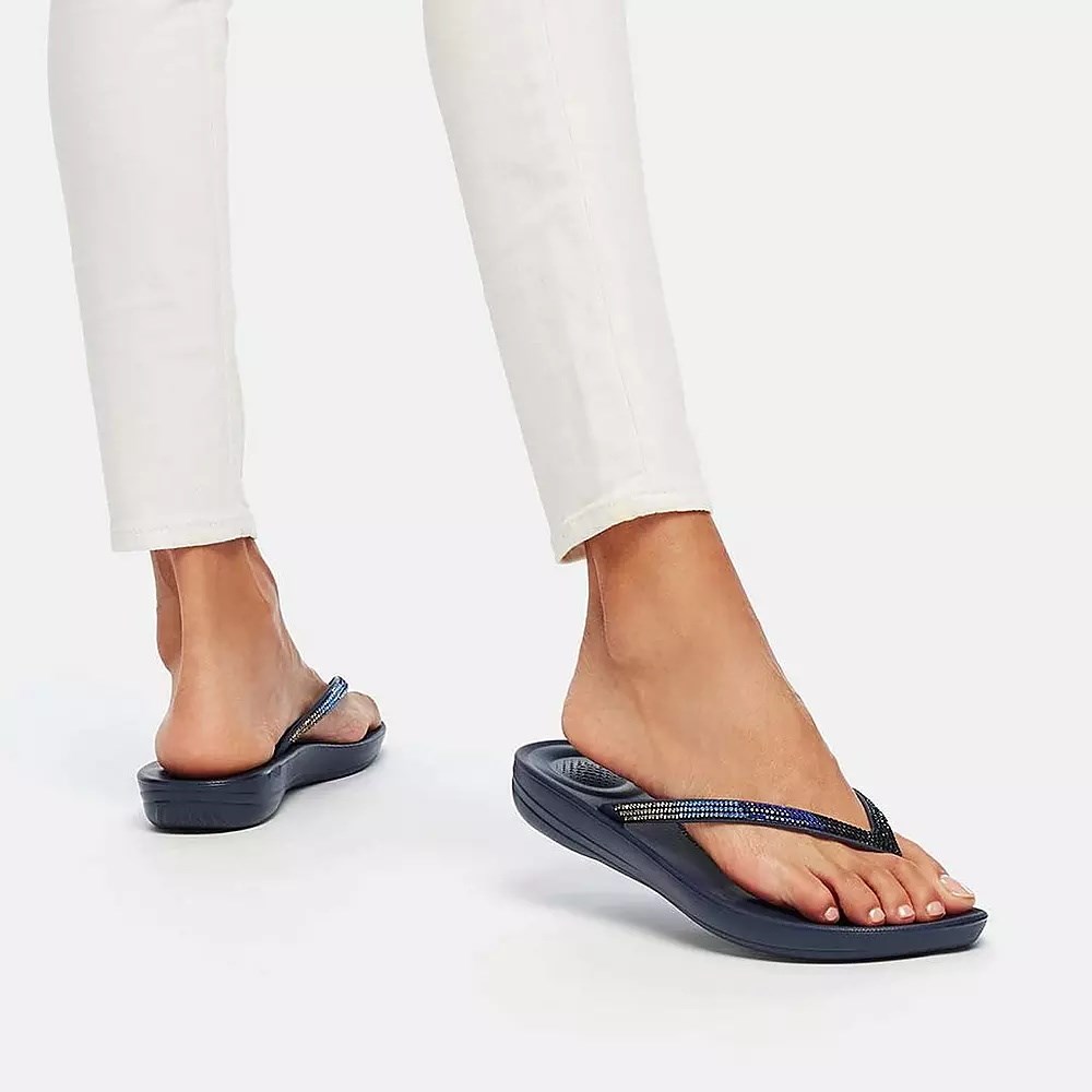 Chanclas Fitflop IQUSHION Ombré Sparkle Mujer Azul Marino | MX.L-32674