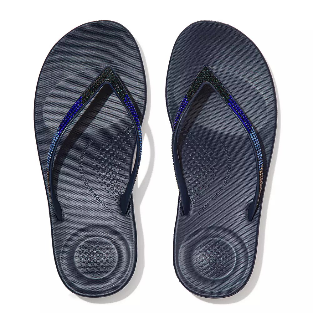 Chanclas Fitflop IQUSHION Ombré Sparkle Mujer Azul Marino | MX.L-32674