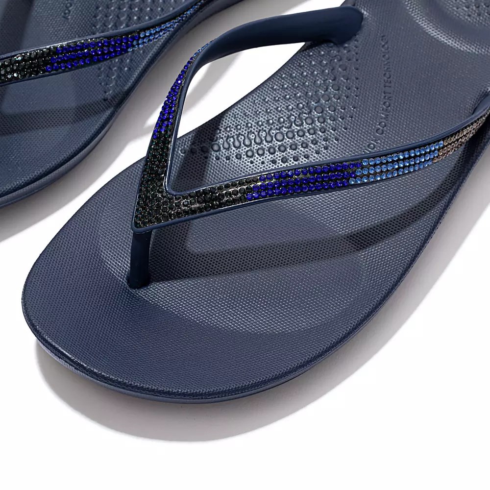 Chanclas Fitflop IQUSHION Ombré Sparkle Mujer Azul Marino | MX.L-32674