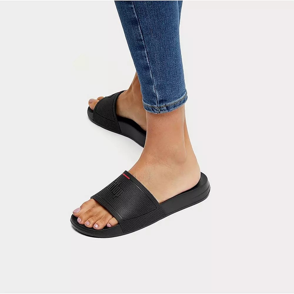 Chanclas Fitflop IQUSHION Pool Mujer Negros | MX.W-18302