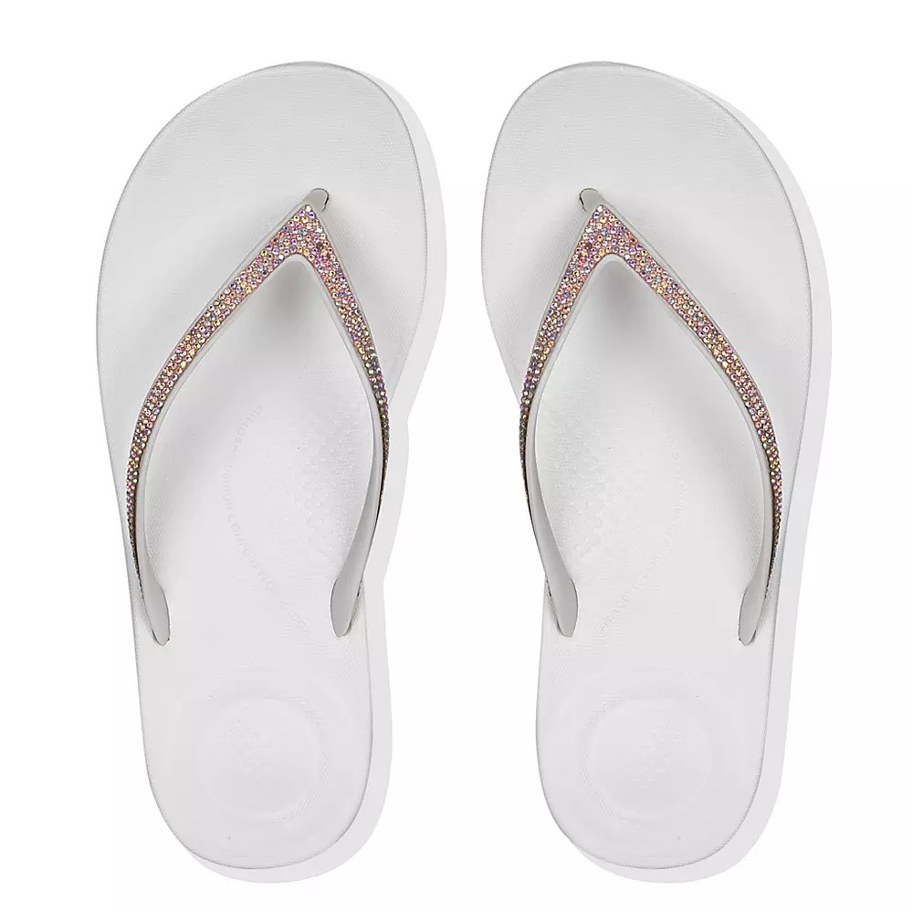 Chanclas Fitflop IQUSHION Sparkle Ergonomic Mujer Blancos | MX.R-73856