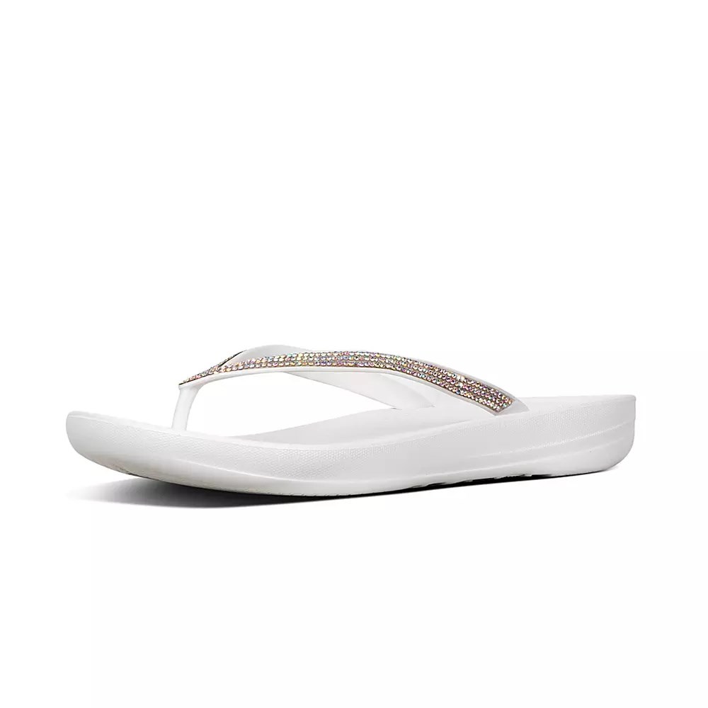 Chanclas Fitflop IQUSHION Sparkle Ergonomic Mujer Blancos | MX.R-73856