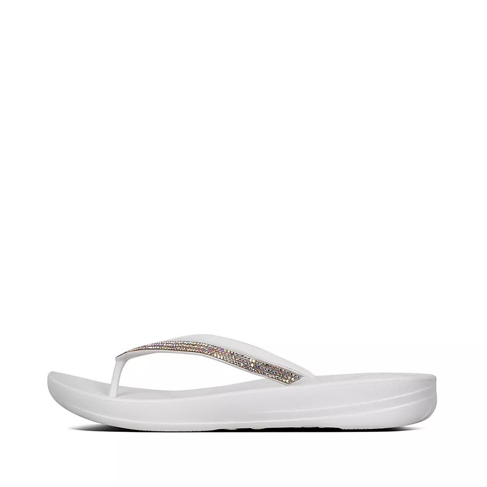 Chanclas Fitflop IQUSHION Sparkle Ergonomic Mujer Blancos | MX.R-73856