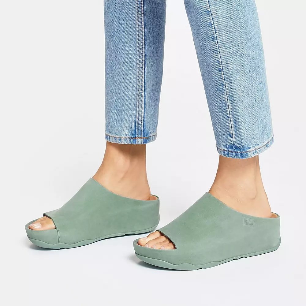 Chanclas Fitflop SHUV Nubuck Mujer Verdes | MX.E-49521