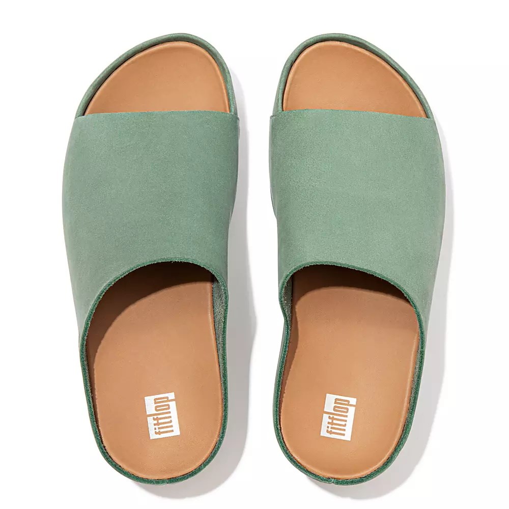 Chanclas Fitflop SHUV Nubuck Mujer Verdes | MX.E-49521