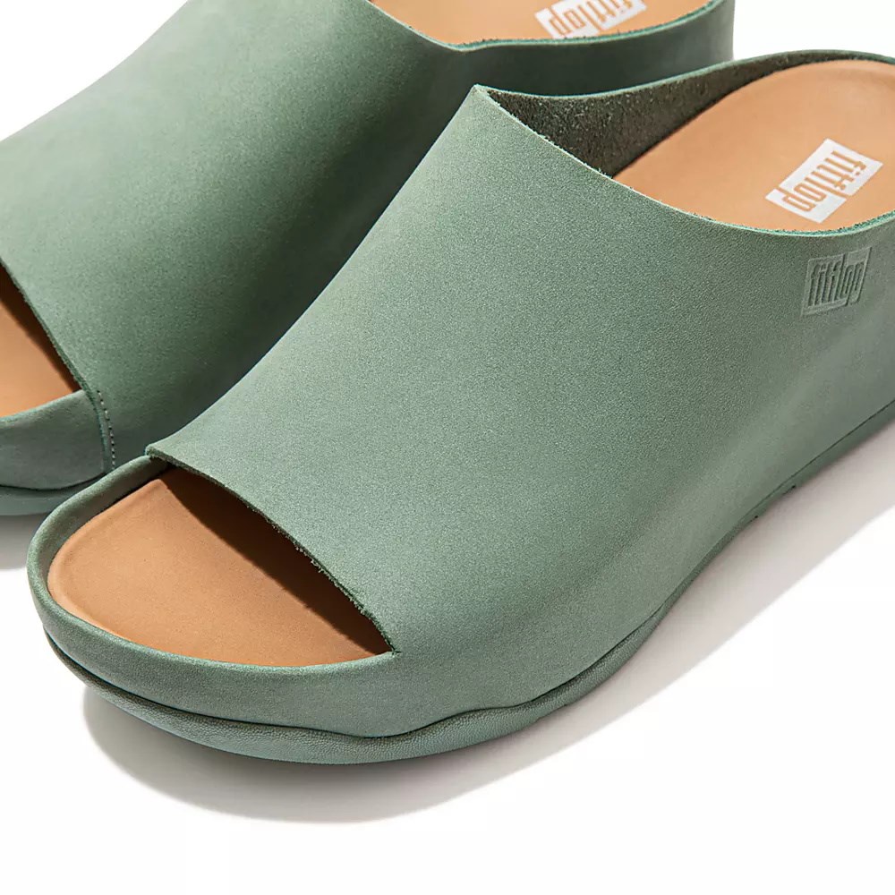 Chanclas Fitflop SHUV Nubuck Mujer Verdes | MX.E-49521