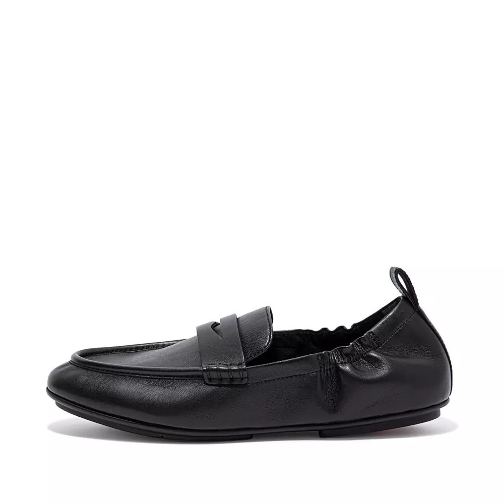 Loafers Fitflop ALLEGRO Cuero Penny Mujer Negros | MX.B-35846