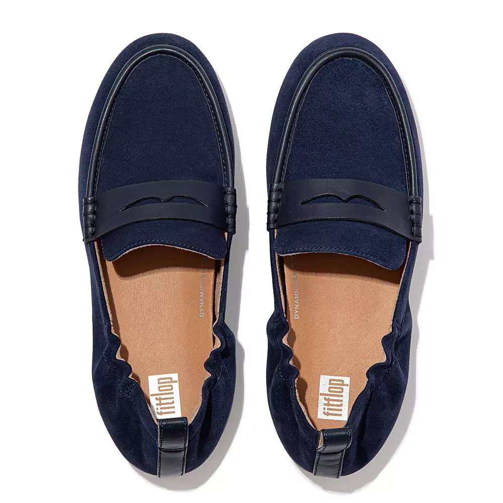 Loafers Fitflop ALLEGRO Gamuza Penny Mujer Azul Marino | MX.E-08932