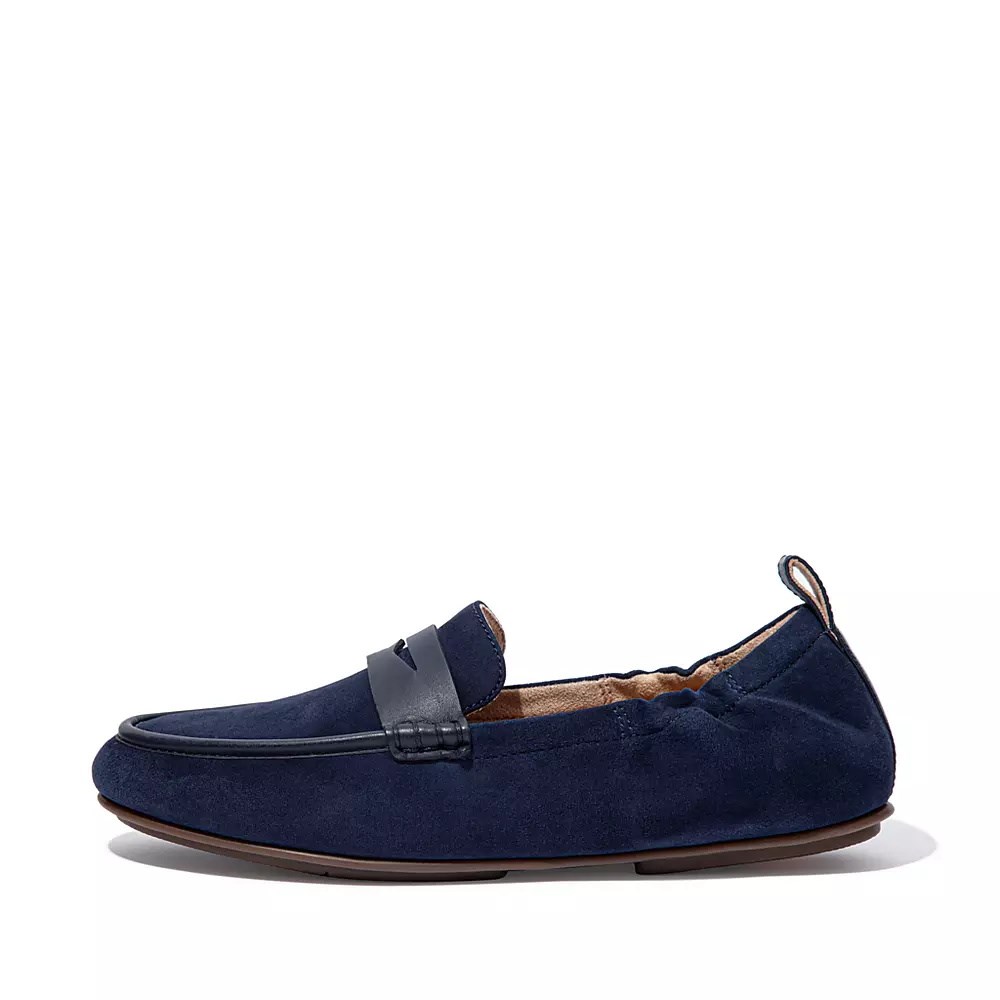 Loafers Fitflop ALLEGRO Gamuza Penny Mujer Azul Marino | MX.E-08932