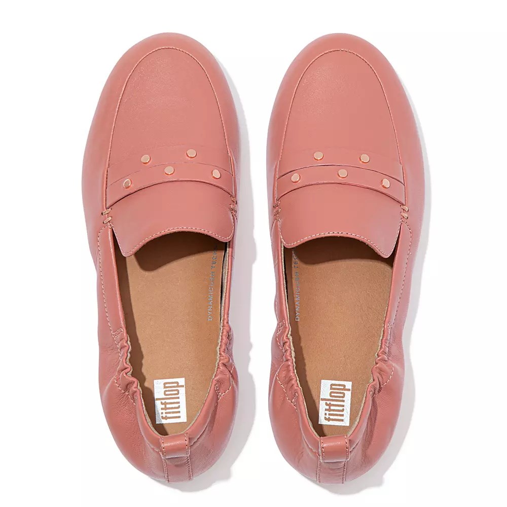 Loafers Fitflop ALLEGRO Studded Cuero Mujer Rosas | MX.S-08234