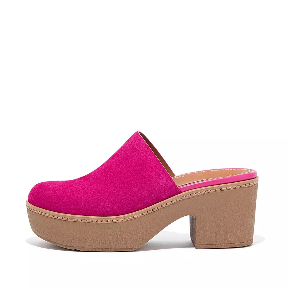 Mulas Fitflop PILAR Gamuza Platforms Mujer Rosas | MX.Q-36502