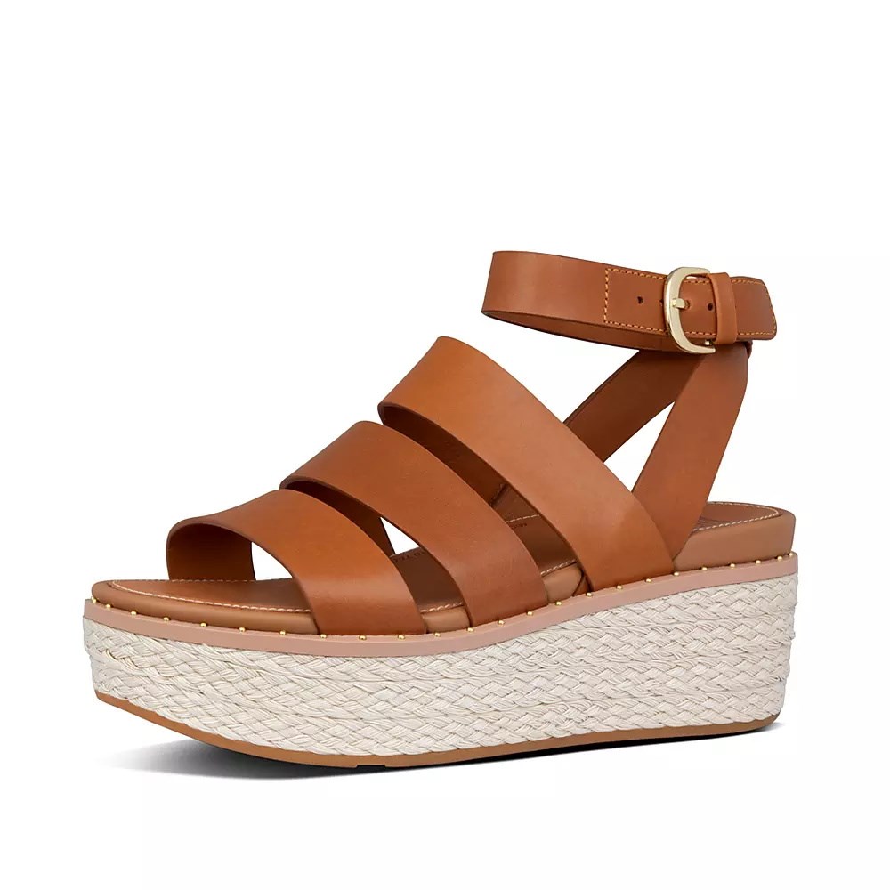 Sandalias Cuña Fitflop ELOISE Alpargata Mujer Marrom | MX.G-02349