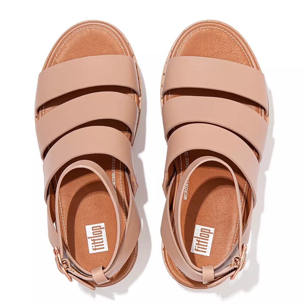 Sandalias Cuña Fitflop ELOISE Alpargata Cuero Mujer Beige | MX.R-85492